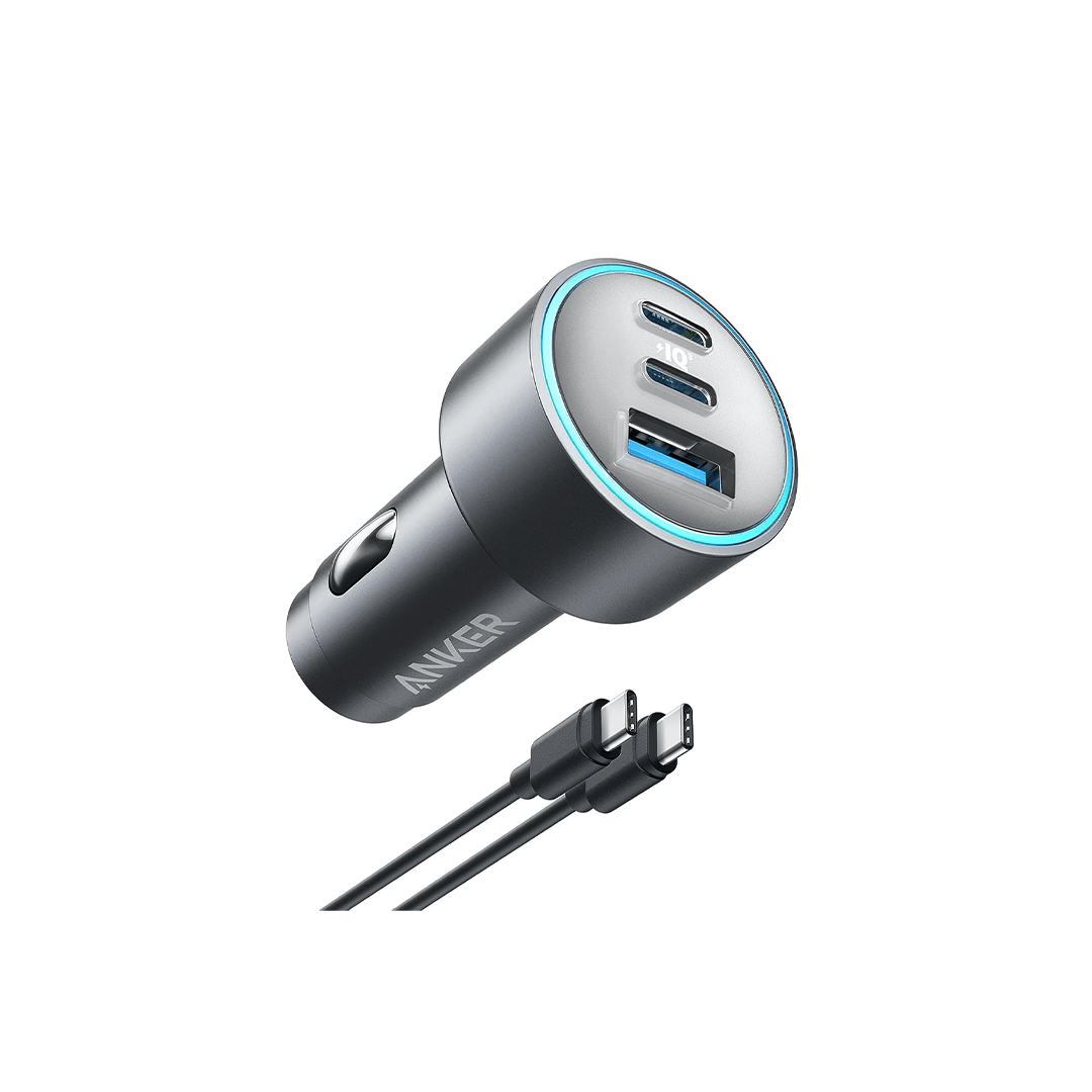 Anker 535 Car Charger 67W 3-Port with USB-C Cable - Black in Qatar Anker 535 Car Charger 67W 3-Port with USB-C Cable - Black in Qatar